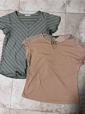 Two neutral tone blouses M